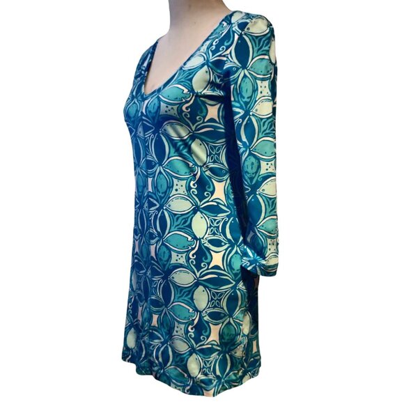 Lilly Pulitzer Womens Size XS Blue Juliet What A Racquet Fish Print Dress Flaw - Picture 2 of 10